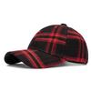 Vintage British Plaid Baseball Cap for Unisex Autumn Winter Outdoor Warm Cap