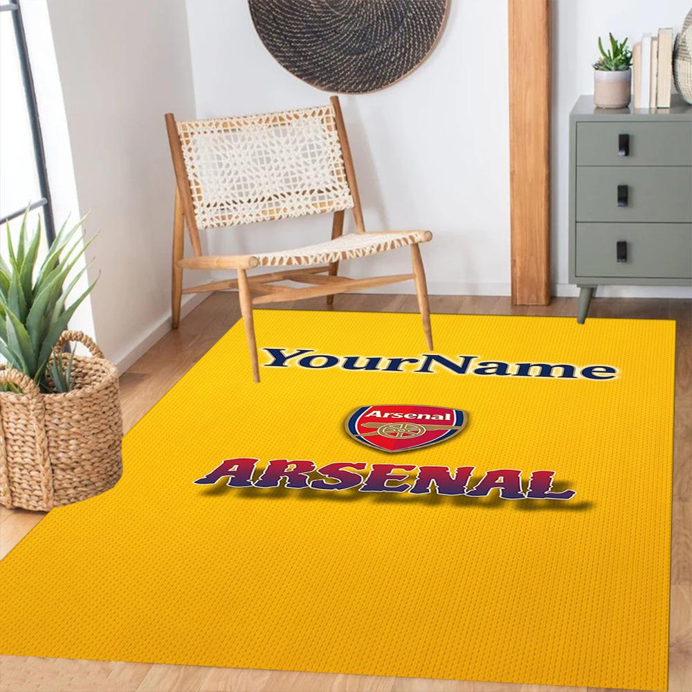 Arsenal Customizable Name Floor Mat Perfect for Living Rooms Hallway Playrooms Balcony Antislip Carpet Anime Office Decor
