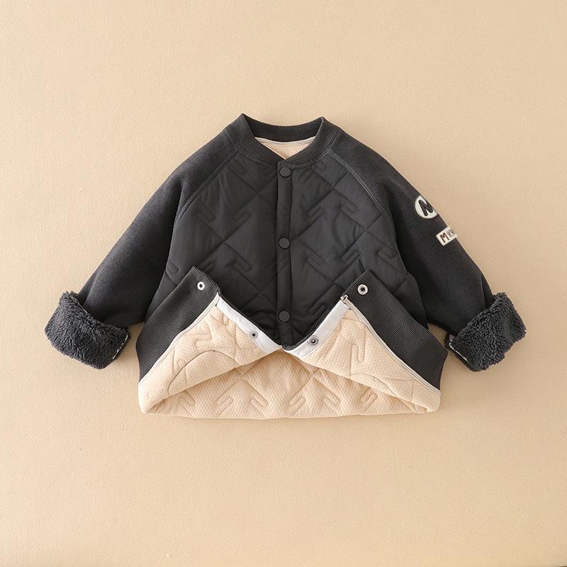 

Детская утепленная хлопковая куртка с флисовой подкладкой для ношения на улице - Унисекс зимняя школьная форма для мальчиков и девочек Size 130 (Height 115-125 cm)