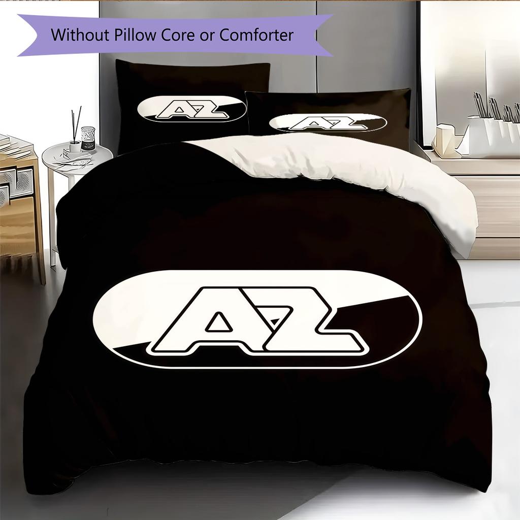 AZ Alkmaar Logo Bedding Quilt Set Quilt Cover Pillowcase Home Decoration Birthday Gift (1 * Duvet Cover + 2 * Pillowcase, Without Core)
