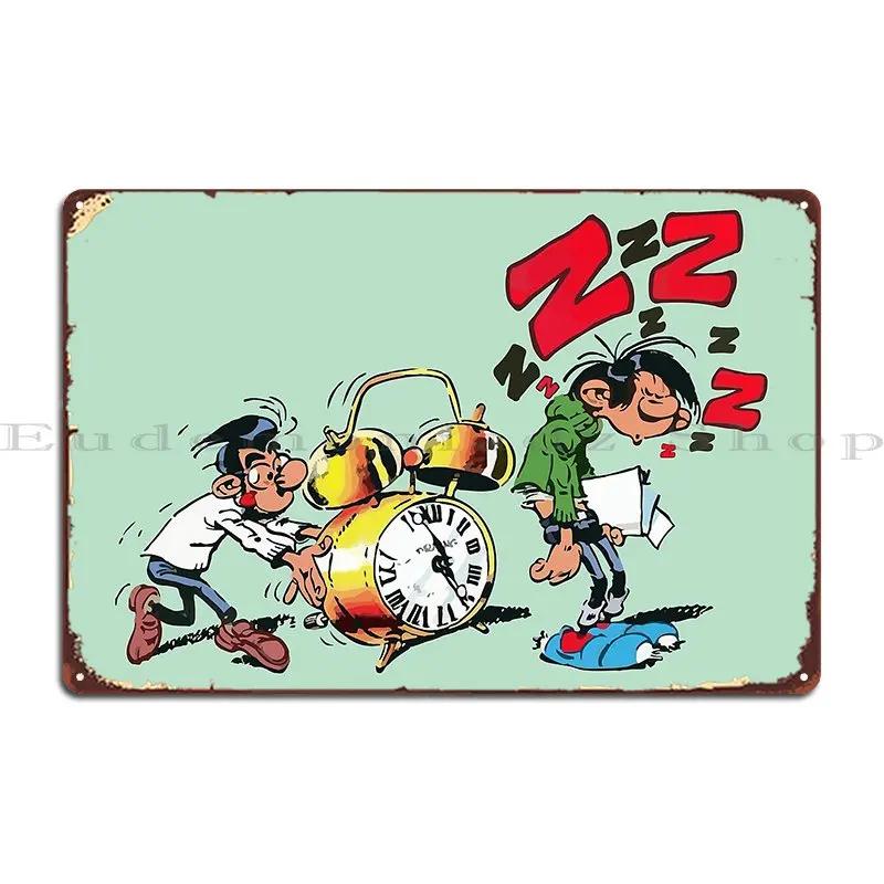 Gaston Goof Sleeping Metal Sign Personalized Classic Cinema Party Club Tin Sign Poster 20x30cm(7.8x11.8inch)