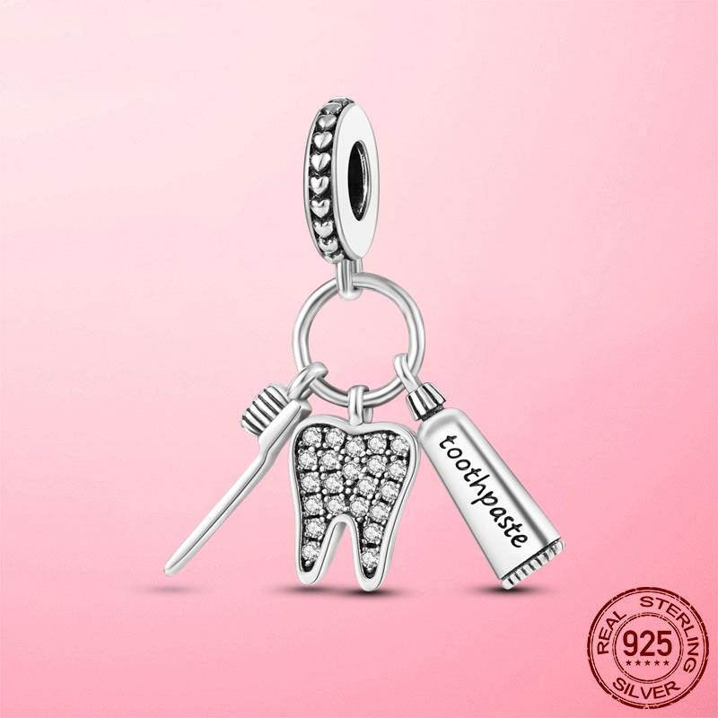 New 925 Silver Snake Coffee Cup Dog CZ Cactus Charms Beads Fit Original Women Bracelet Fine Silver Jewelry Gift