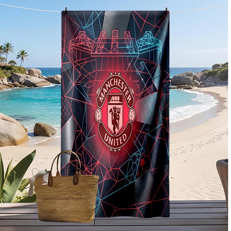 Manchester United Printed Beach Towel Quick Dry Soft TowelPortable Large Rectangular Beach Blanket for Travel Swimming Pool