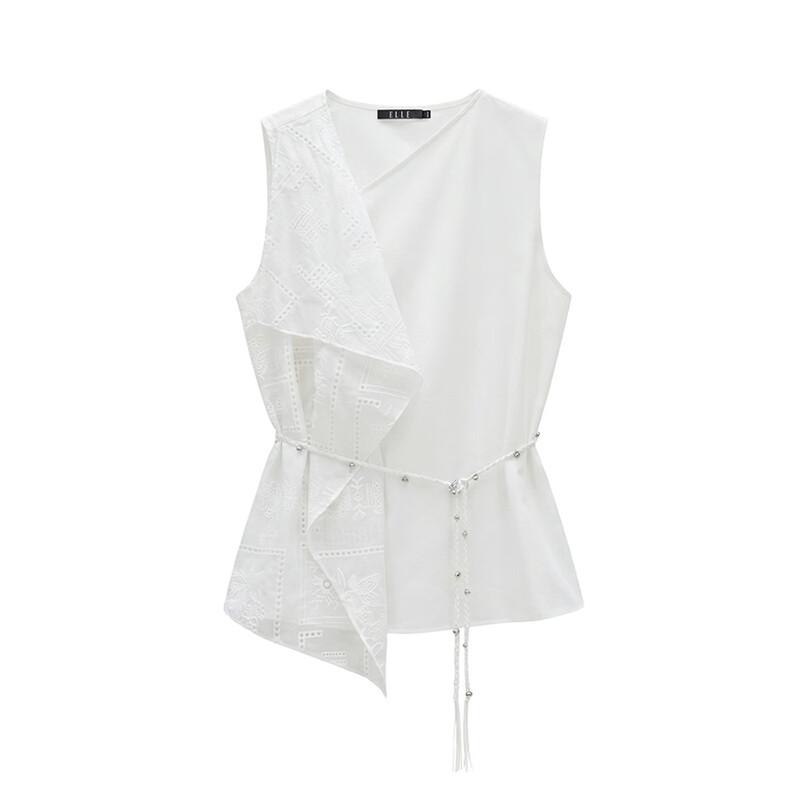 ELLE Women's Asymmetric Tencel Blouse