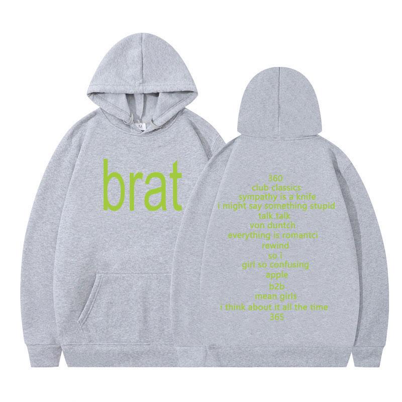 Charli Xcx ze Specjalnym Gościem Shygirl Bluza Brat Album 2025 Trasa Vintage Luźny Codzienny Sweter Odzież Męska_Damska Bluza