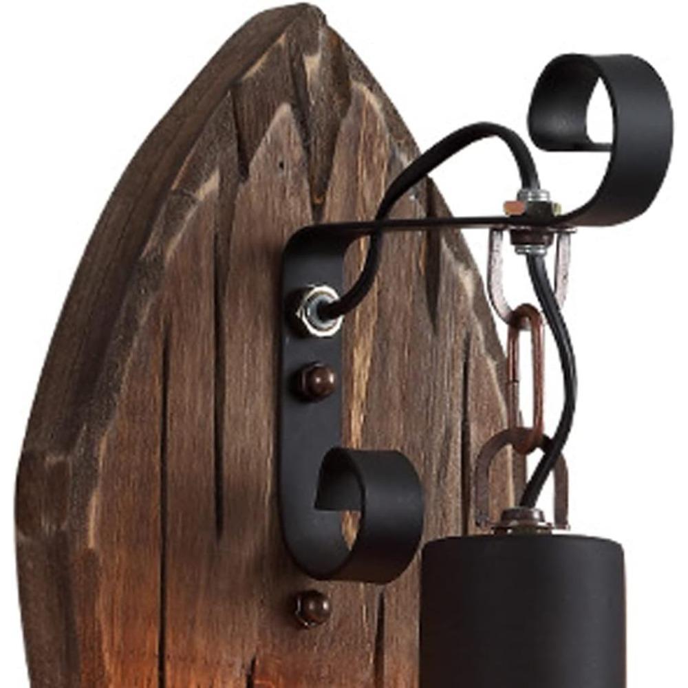 Retro Rustic Wall Lamp Industrial Vintage Wall Light Fixtures Farmhouse Antique Wooden Sconces For Aisle Hallway Bedroom Beside