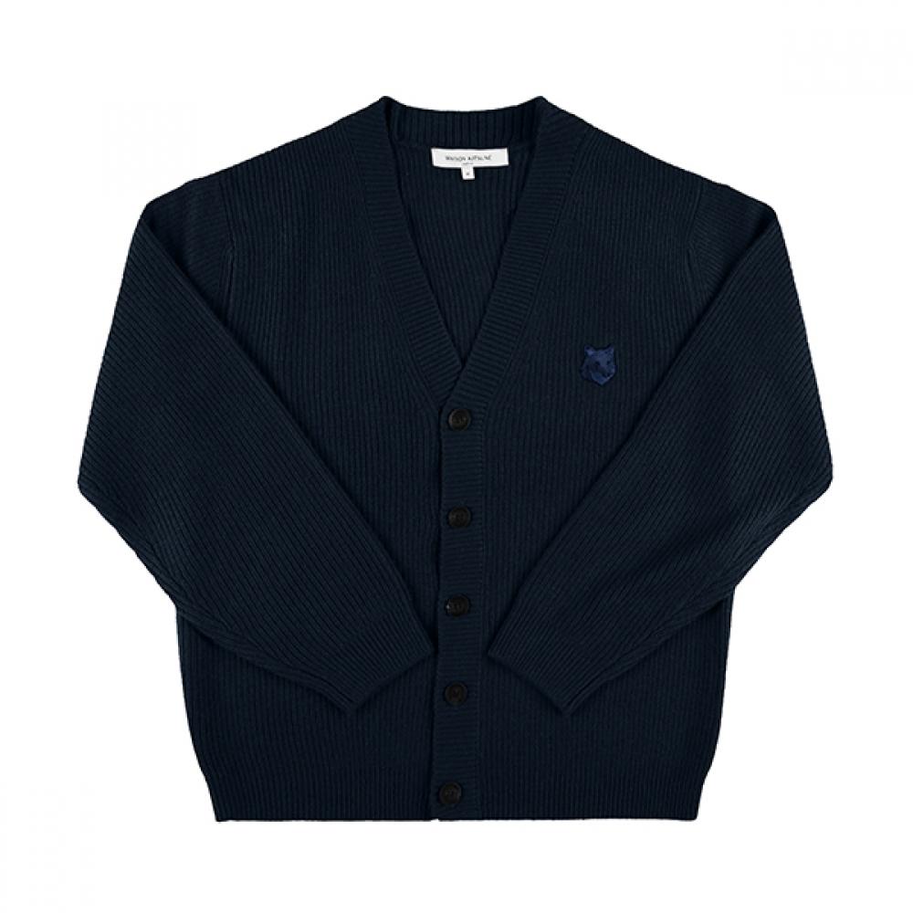 

MaiSon KitSune Nm00501kt1093 P476 Bold Fox Head Patch V Neck Men S Cardigan NM00501KT1093 P476 (L)