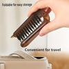 Amber Portable Folding Hair Brush with Bristles - Ideal for All Hair Types, Durable Handle, Perfect for Travel
