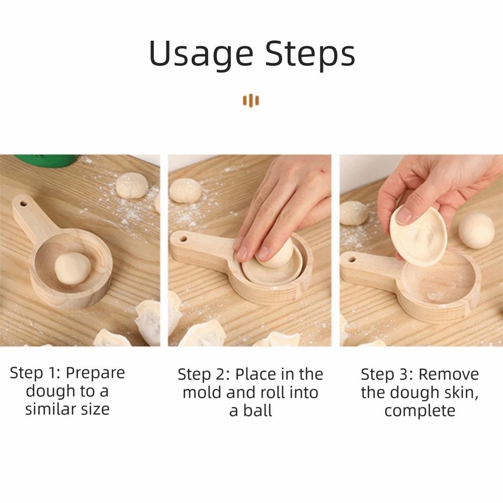 Reusable Dough Skin Presser Round Wood Dumpling Wrapper Rolling Tool  Kitchen Use