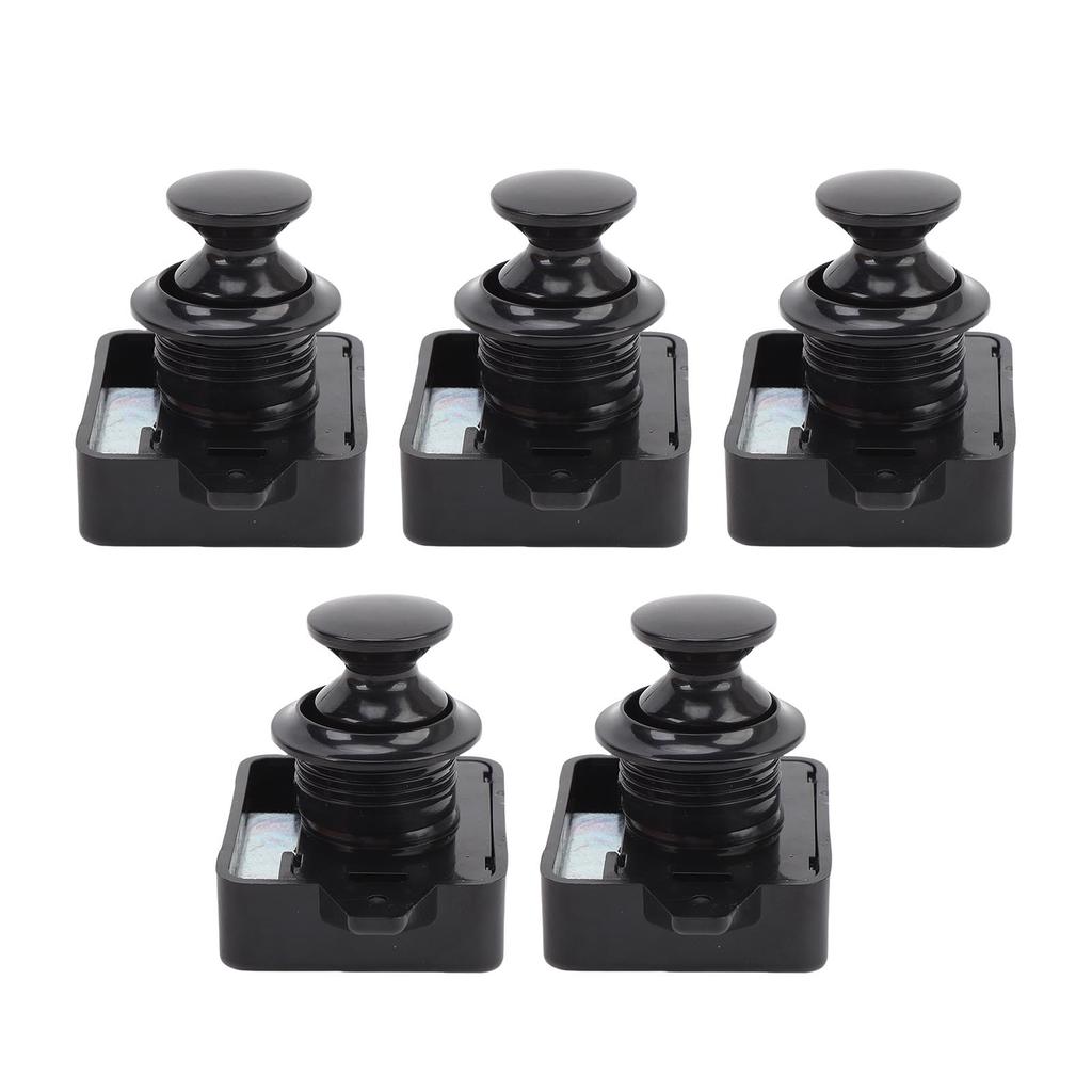 Cabinet Door Push Button Latch Zinc Alloy Exquisite Cupboard Door Knob Latch Lock for RV Motorhome Black