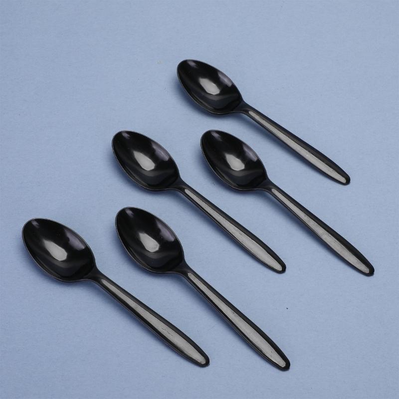 Pack Of 100 Clear Plastic Teaspoons Microwave Safe Round Head Ice Cream Spoon Tableware for Parties Camping and Event