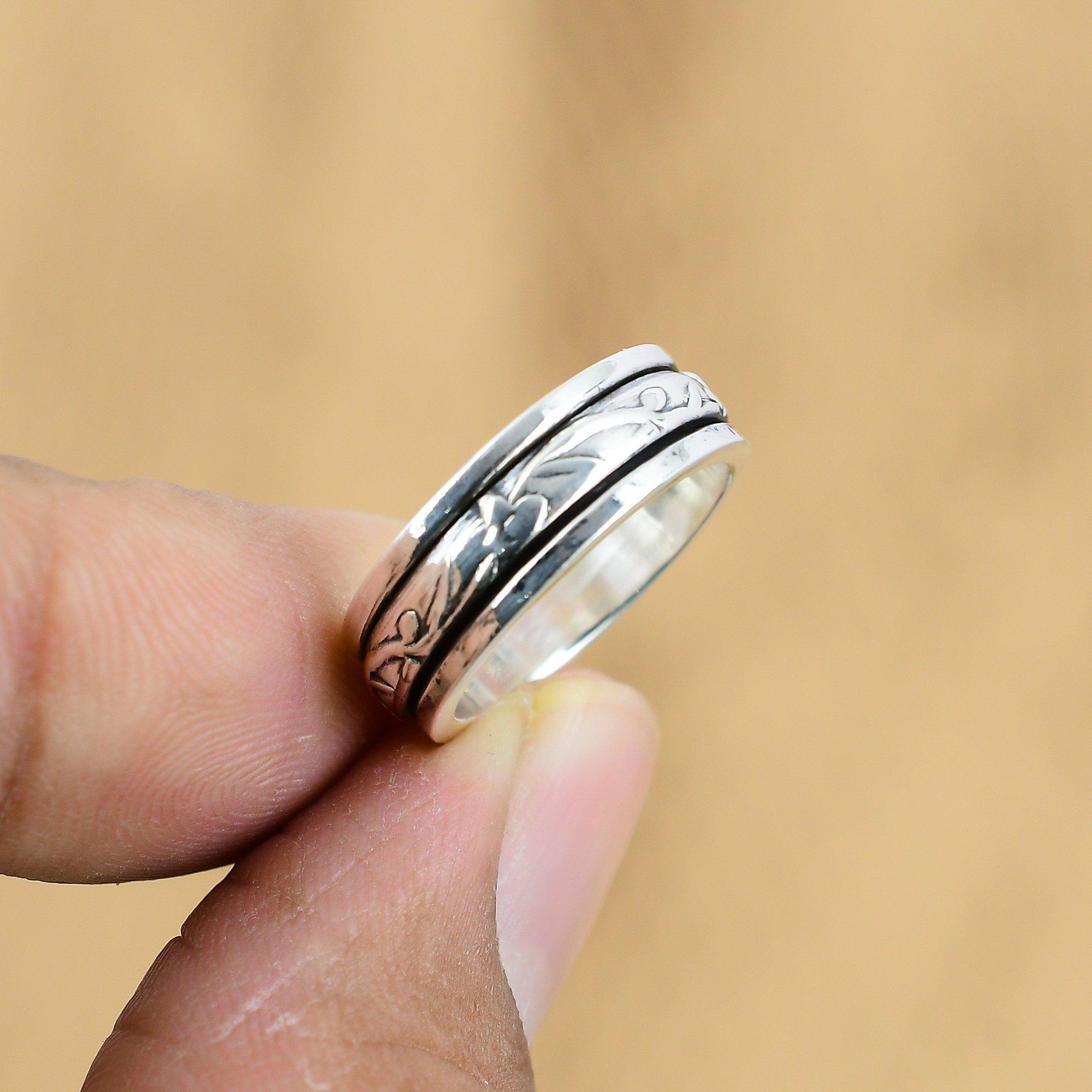 

Natural No Stone Gemstone Spinner Ring Size 5.75 925 Sterling Silver Jewelry No