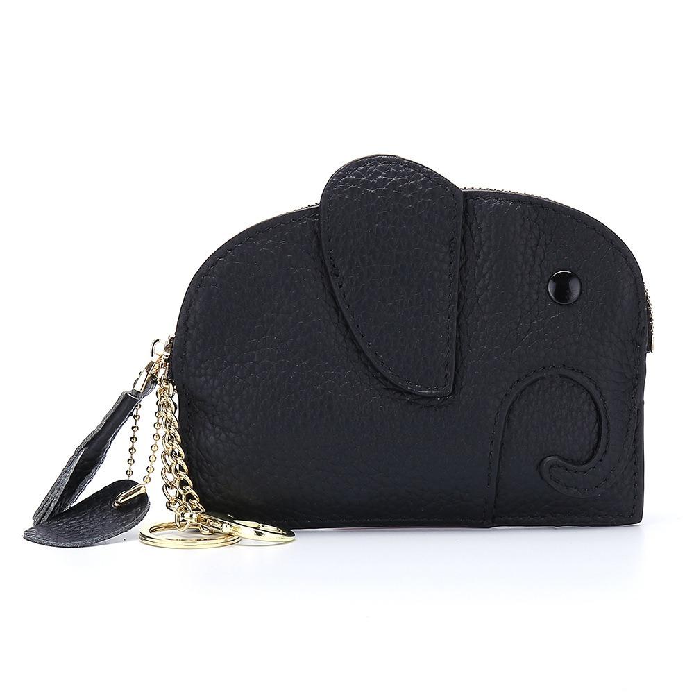 

Card Bag Elephant Wallet with Keychain Cute Card Holder Fashion PU Leather Coin Purse Outdoor Style 12