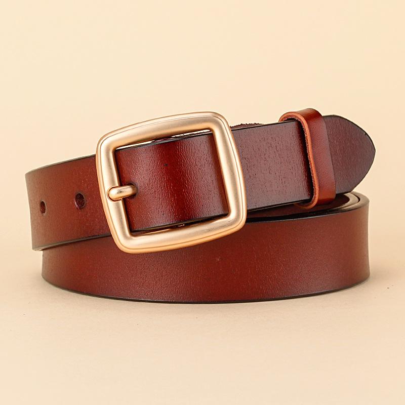 2024 Retro Korean Style Women's Genuine Cowhide Denim Belt