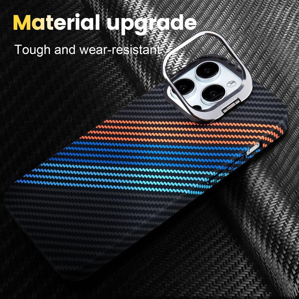 Para Apple 16pro Capa Magnética para Telefone para Apple 15plus Suporte Lente Fibra de Carbono Capa Protetora