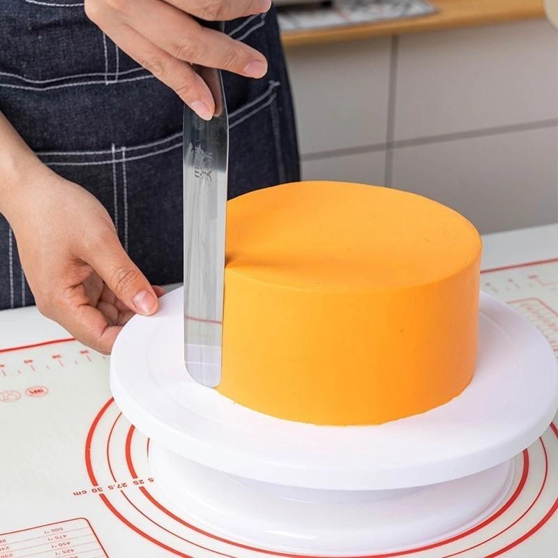 Plastic Cake Decorating Turntable Non Slip Base Smooth Rotation Perfect For Home Baking Pastry Making
