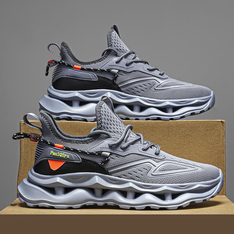 Summer Men's Shoes New Fly-woven Breathable Running Shoes Trendy Versatile Casual Shoes Ultra-light Cushioning Comfortable Sports Shoes