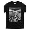 European Sizes Men's Funny UFO Cat Selfie Graphic T-Shirt - Retro Casual Short Sleeve Tee with Graphic Print, Comfortable Casual Tee Tops for Men