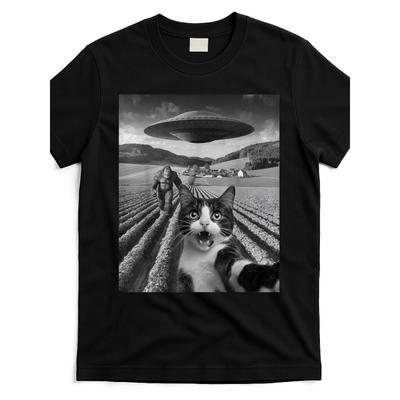 Európske veľkosti Pánske Vtipné Tričko s Grafickým Potlačou Mačky UFO Robiacej Selfie - Retro Ležérne Tričko s Krátkym Rukávom s Grafickou Potlačou, Pohodlné Ležérne Tričká pre Mužov
