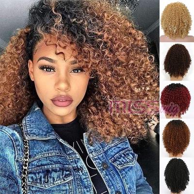 Mix Brown Color Short Curly Hair Wigs For Blacck Women African