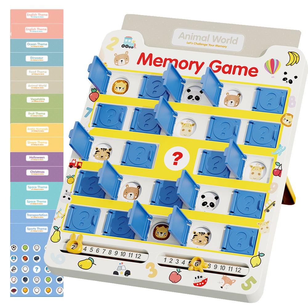 Memory Game Educational Toy 8 Sheets 16 Themes, Animal World Matching Cards, Toddler Brain Development Game, Family Learning Fun