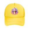 Gradient Ice Cream Print Vintage Baseball Cap Summer Breathable Casual Lightweight Peaked Caps With  Mesh Baseball Cap