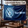 Custom Name Flannel Throw Blanket Manchester City Pattern Warm Home Decoration