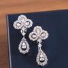 New Hot Brand Vintage Zircon Earrings Luxury Jewelry for Women Gift Designer Eardrop Pure 925 Sliver Lady Flower Clip Earrings