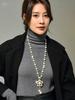 1pc Handmade Beaded Faux Pearl Zinc Alloy Flower Necklace For Daily Wear For Women