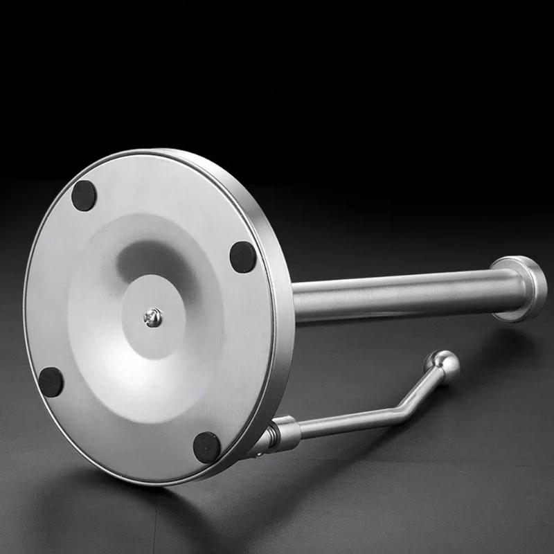 Practical Stainless Steel Paper Holder Vertical Weighted Base Paper Roll Stand Simply Tear Non-slip Freshness Film Shelf Kitchen