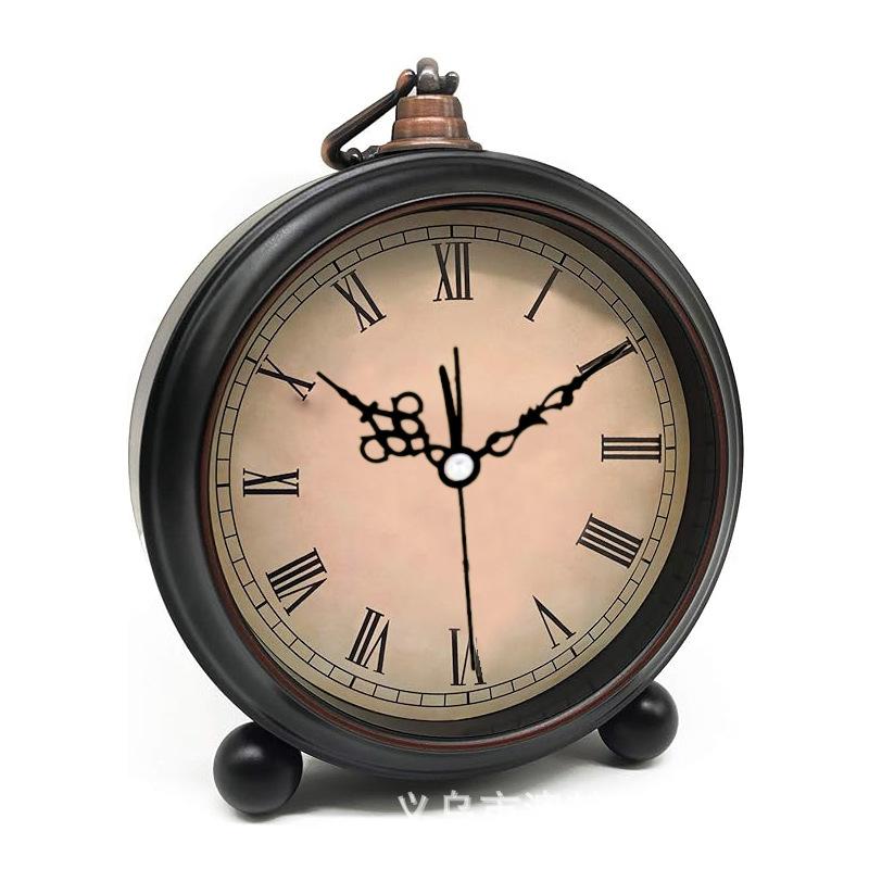 Retro Creative Alarm Clock Nordic Simple Clock Student Silent Table Clock Seat Clock