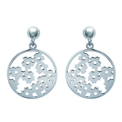 [H6160] – Silberne „Flora“-Silberohrringe – 14 mm