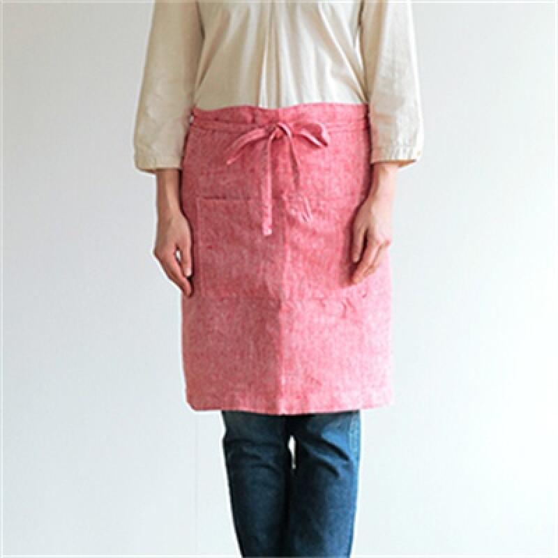 

Midi Waist Apron Red Chambray