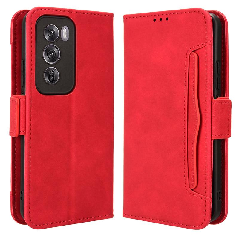 

Для Oppo Reno12 5G (Глобальний) Чохол-гаманець Шкіряний чохол для телефону з численними слотами для карток Red