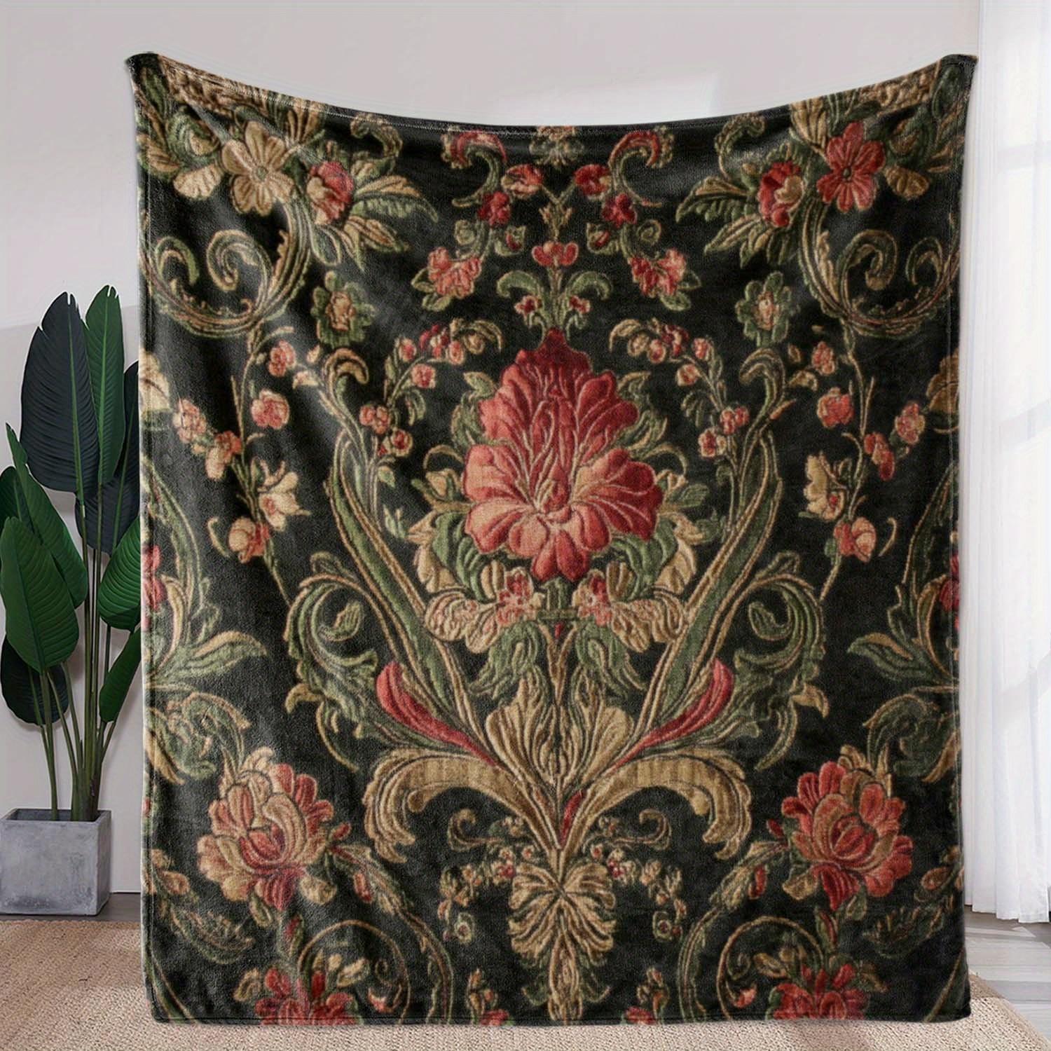 [1pc Vintage Floral Blanket] 1pc Soft