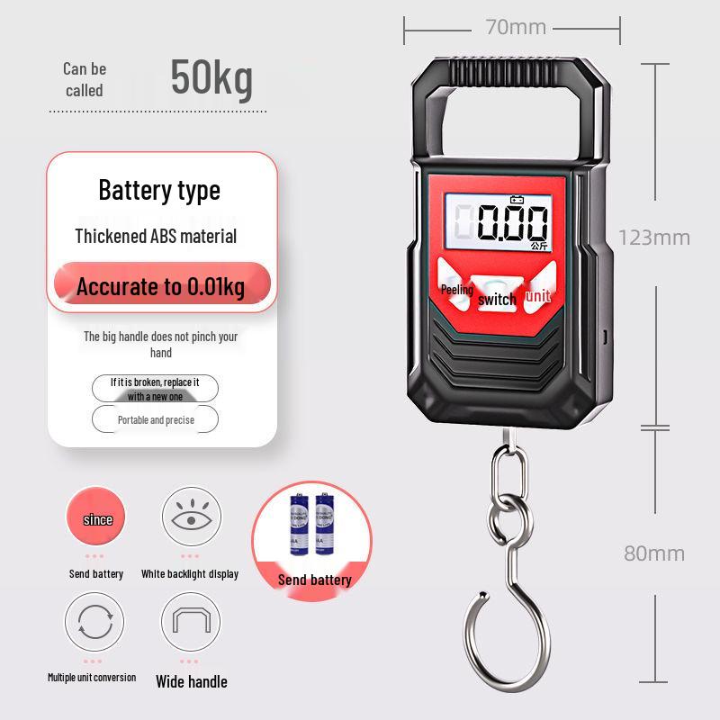 Перезаряжаемые мини-ручные электронные весы - грузоподъемность 50 кг, высокая точность