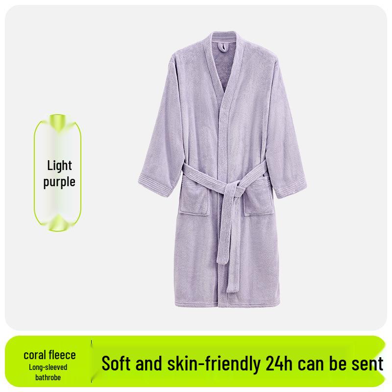 Yunrou 2025 Women's Quick-Dry, Thick & Absorbent Home Bathrobe - Ideal for Beauty Salons & Couples Sleepwear
