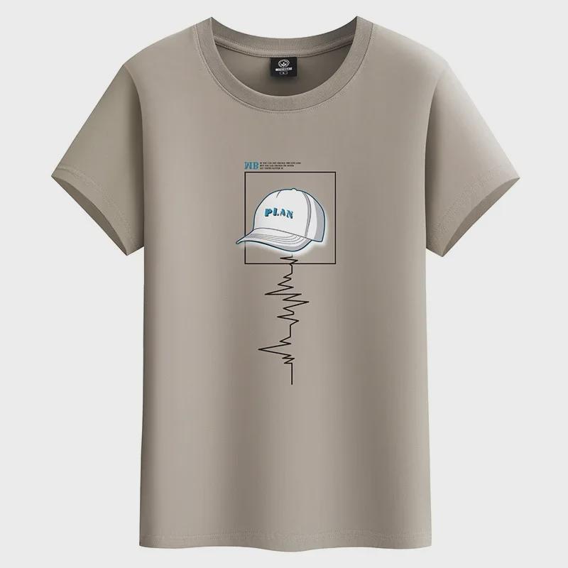 Camiseta de Algodón de Manga Corta para Hombre y Joven de Corte Holgado 2024