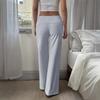 Women's Autumn and Winter Casual Vacation Solid Color Straight Trousers High Waist Elastic Pants