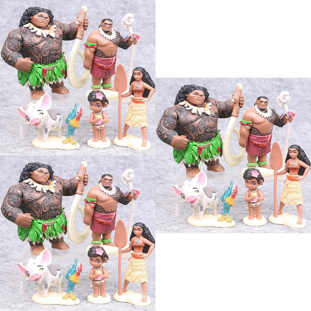 Captivating Moana 6 Pcs Action Figures Dolls Ideal For Playtime And Decoration