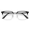 Men's TR90 Ultralight Browline Semi-Rimless Eyeglasses Frame with Anti-Blue Light, Suitable for Prescription Lenses