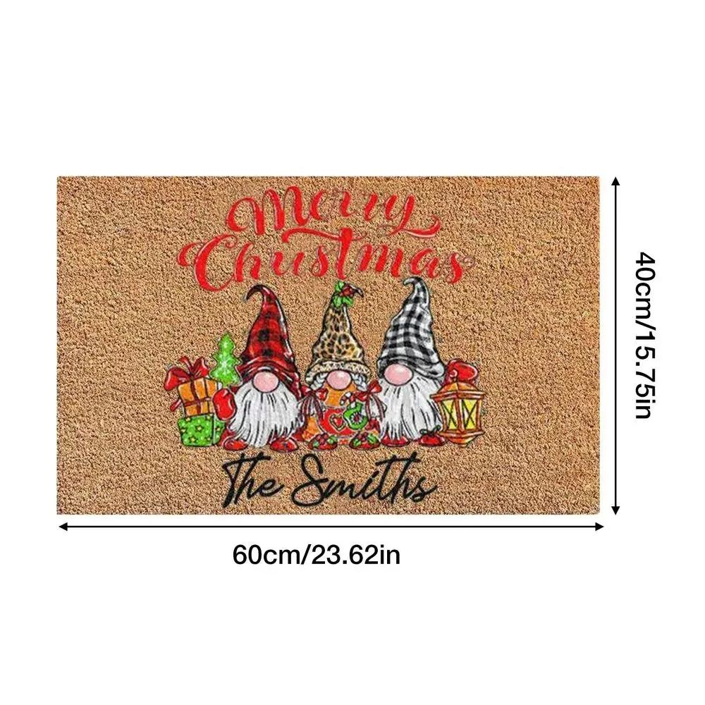 VIKAMA Christmas Dwarf Welcome Floor Mat - Indoor and Outdoor Area Carpet Entrance Floor Mat - Holiday Home Decoration