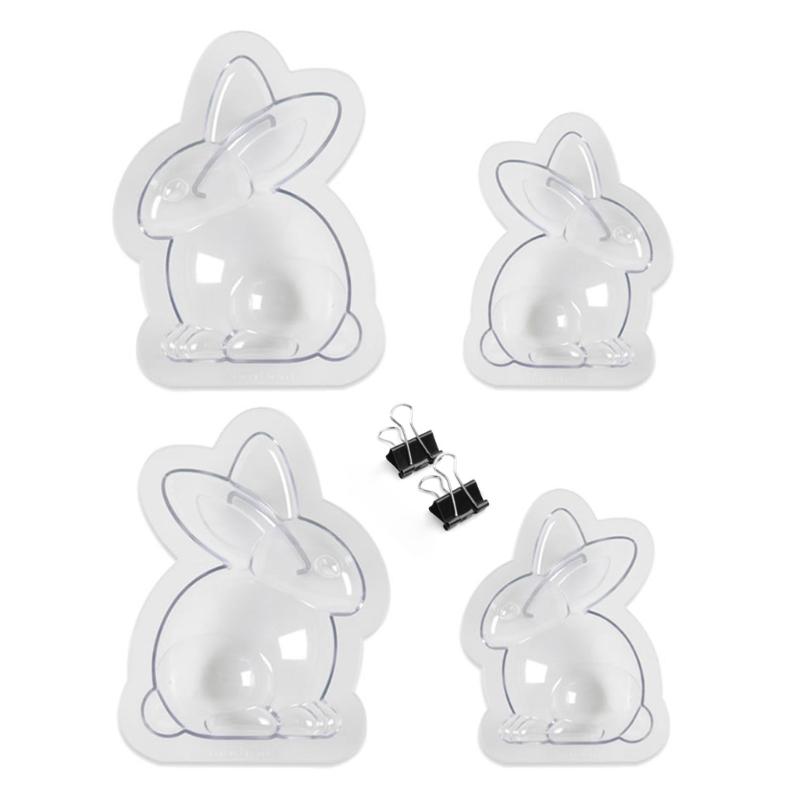 Flexible Display Ornament Molds Rabbit Pendant Molds Silicones Fondant Cake Mould Baking Tool for Easters Decoration