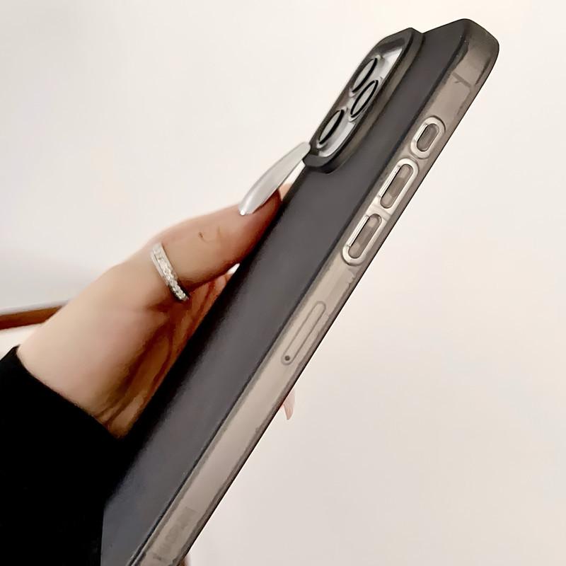 Frosted Large Hole Transparent Silicone Case for iPhone 11 to 17