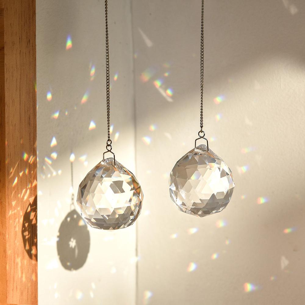 Transparent Pendant Prism Light Bead Sun Catcher, Rainbow Making Artifact, Wedding Home Party Atmosphere Decoration.