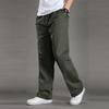 Men Work Pants with Pockets Wide Leg Loose Cargo Pants Solid Color Cotton Thin