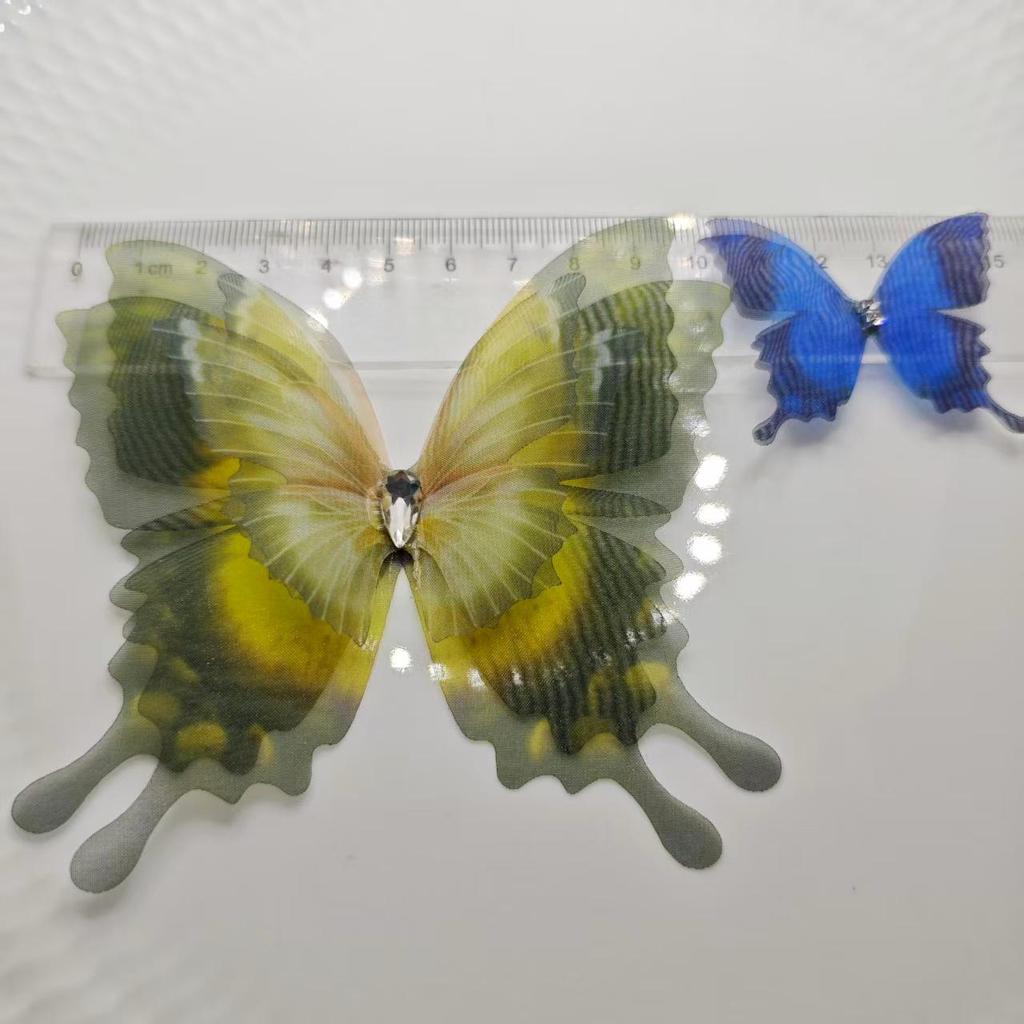 10CM 4-Layer Tulle Butterfly Hair Clip for Hats, Shoes & Clothing Accessories