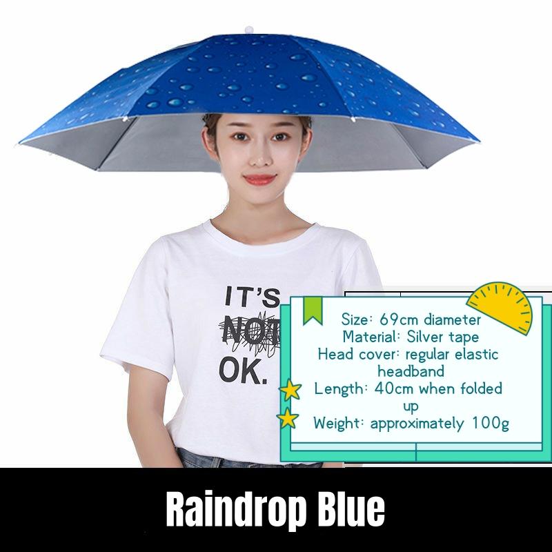 Umbrelă de ploaie portabilă Protecție UV Pălărie umbrelă de cap Pliabilă Exterior Călătorie Pescuit Parasolar Impermeabilă Șapcă de camping Articole de acoperit cap