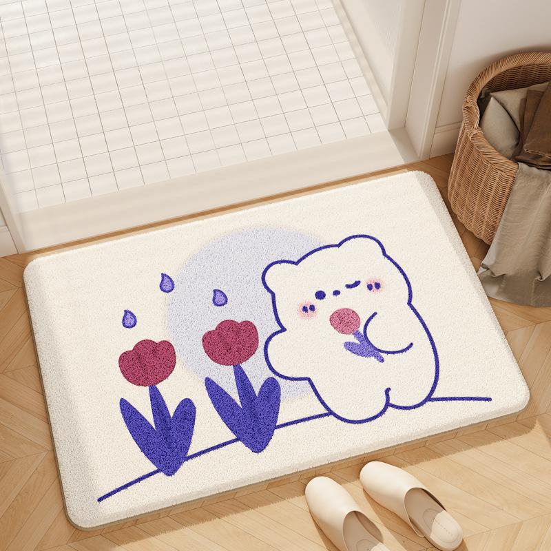 Bathroom Floor Mat Bathroom Anti Slip Quick Drying Foot Mat Entrance Carpet