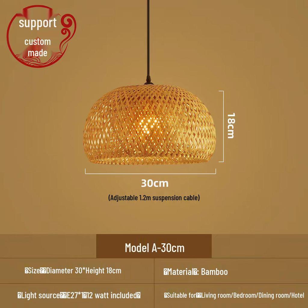 Bamboo Weaving Pendant Lamp - Zen Tea Room & Restaurant Lighting, New Chinese Style Rattan Lantern